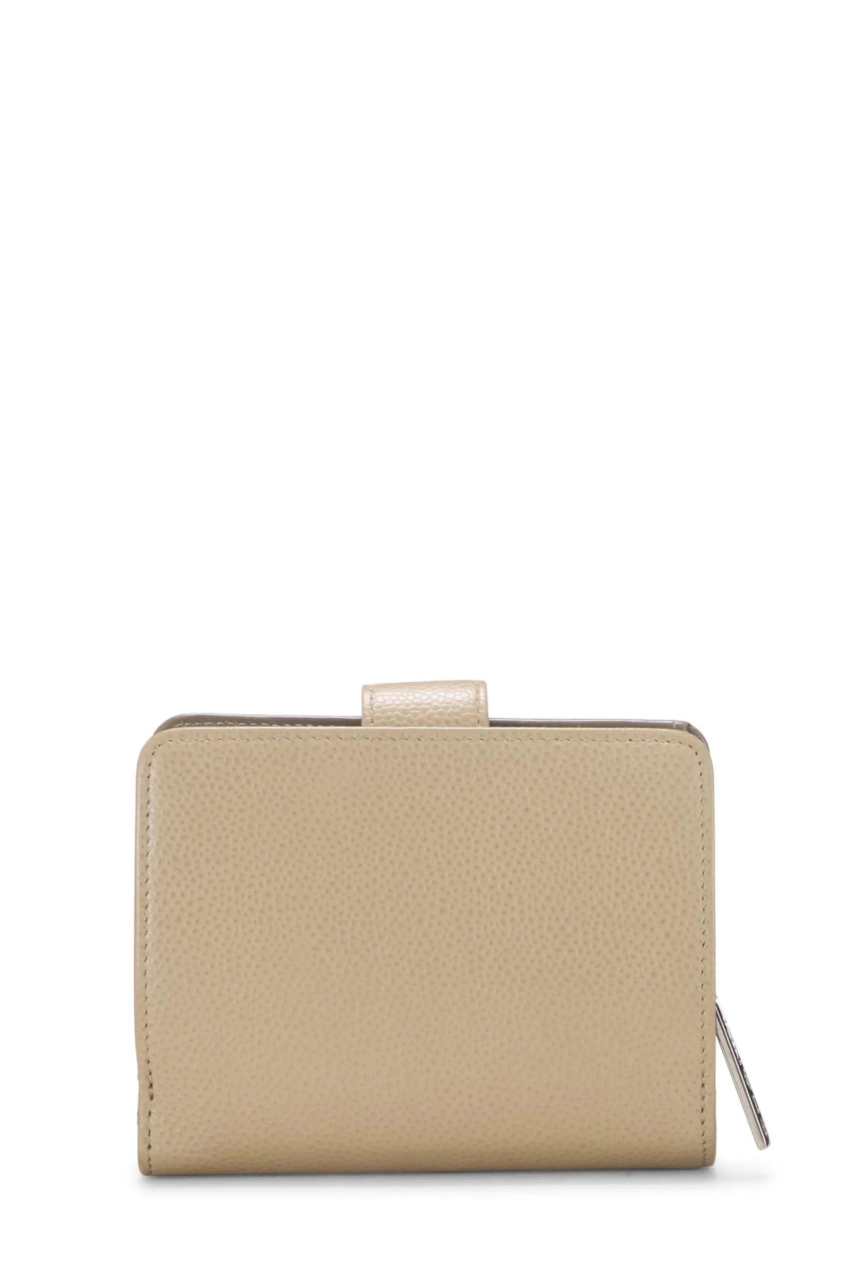 Chanel,  Beige Caviar Timeless 'CC' Compact Wallet, Beige