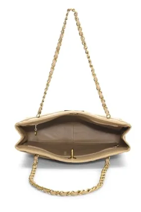Chanel,  Beige Quilted Caviar 'CC' Turnlock Tote Large, Beige
