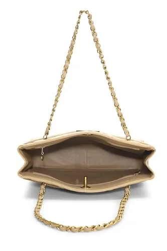 Chanel,  Beige Quilted Caviar 'CC' Turnlock Tote Large, Beige