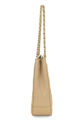 Chanel,  Beige Quilted Caviar 'CC' Turnlock Tote Large, Beige