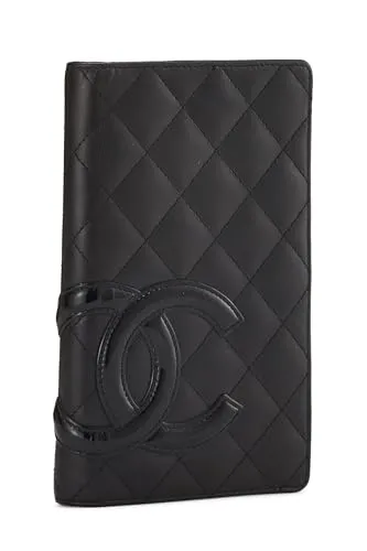 Chanel,  Black Quilted Calfskin Cambon Ligne Long Wallet, Black