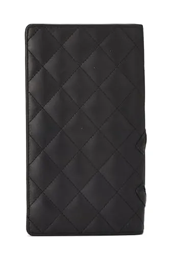 Chanel,  Black Quilted Calfskin Cambon Ligne Long Wallet, Black