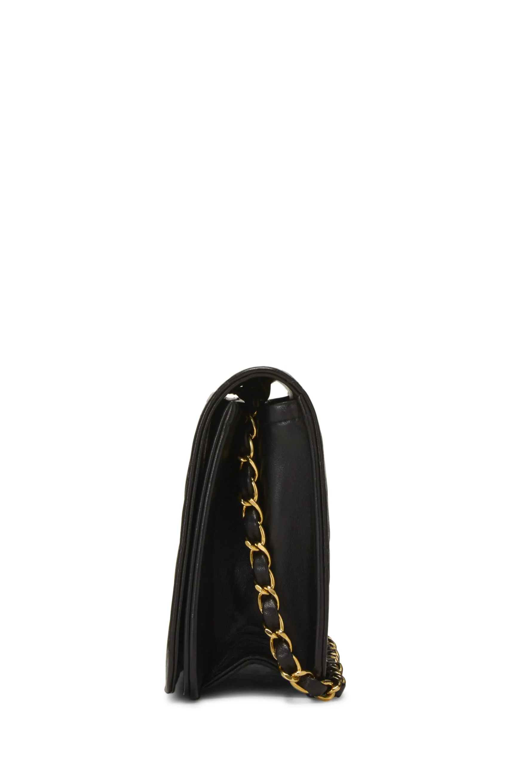 Chanel,  Black Quilted Lambskin Snap Full Flap Small, Black