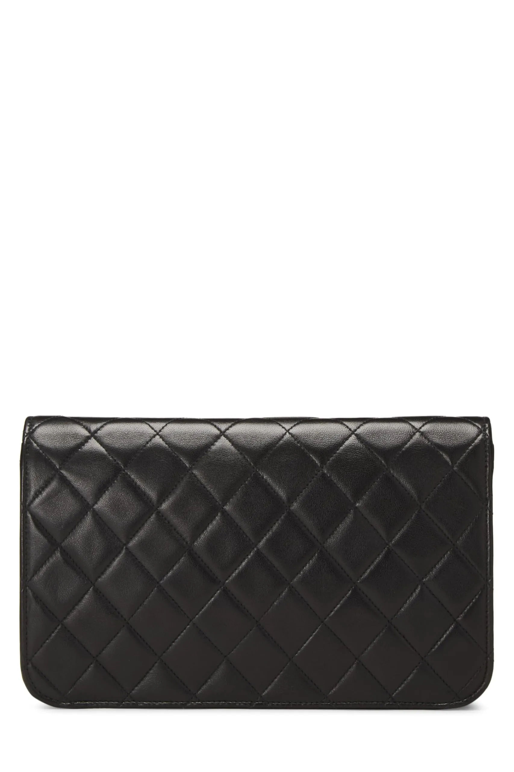Chanel,  Black Quilted Lambskin Snap Full Flap Small, Black