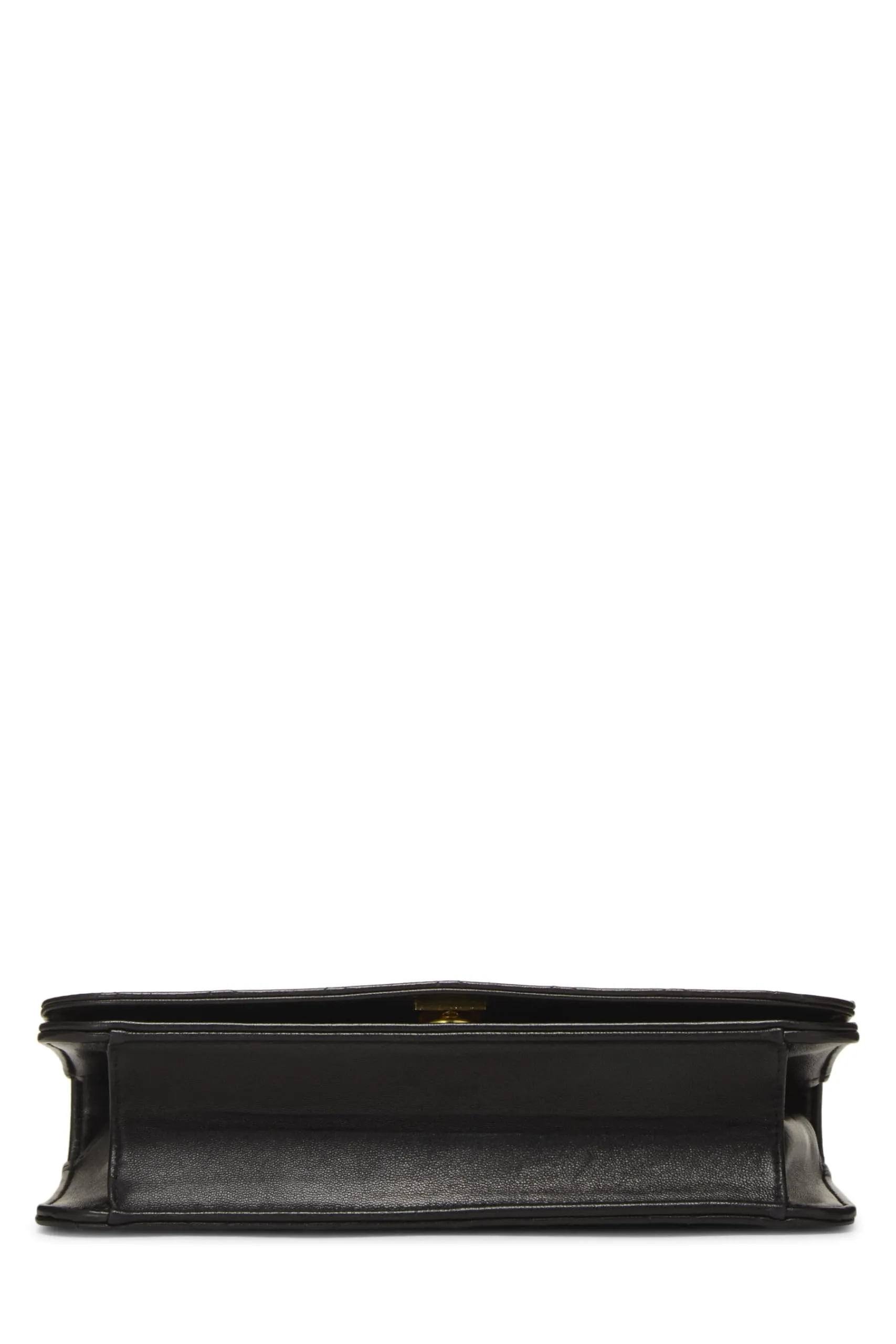 Chanel,  Black Quilted Lambskin Snap Full Flap Small, Black