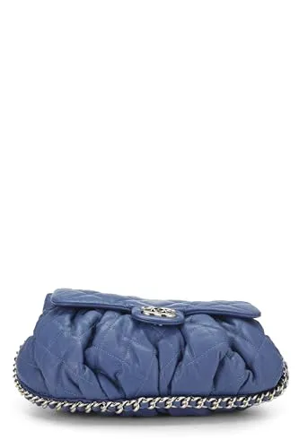 Chanel,  Blue Quilted Calfskin Chain Around Shoulder Bag, Blue