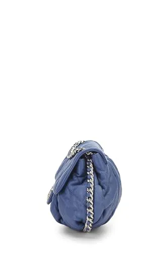 Chanel,  Blue Quilted Calfskin Chain Around Shoulder Bag, Blue