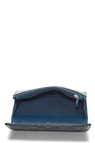 Chanel,  Blue Quilted Patent Leather Wallet on Chain (WOC), Blue