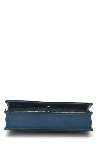 Chanel,  Blue Quilted Patent Leather Wallet on Chain (WOC), Blue
