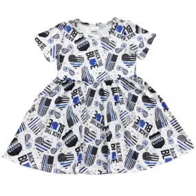 Colorful Dress Back the Blue Twirly - Kids Clothes