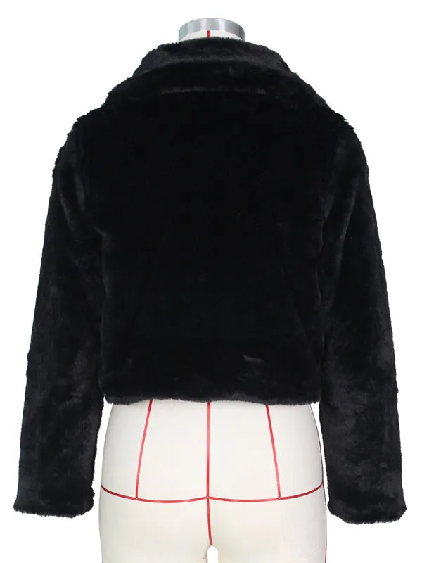Cozy Open Front Crop Plush Jacket for Every Event