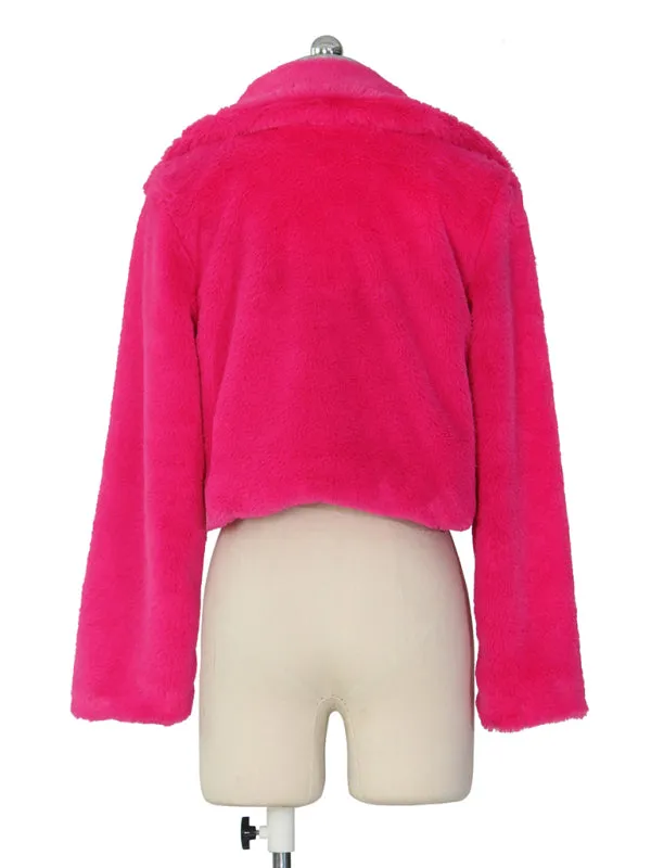 Cozy Open Front Crop Plush Jacket for Every Event