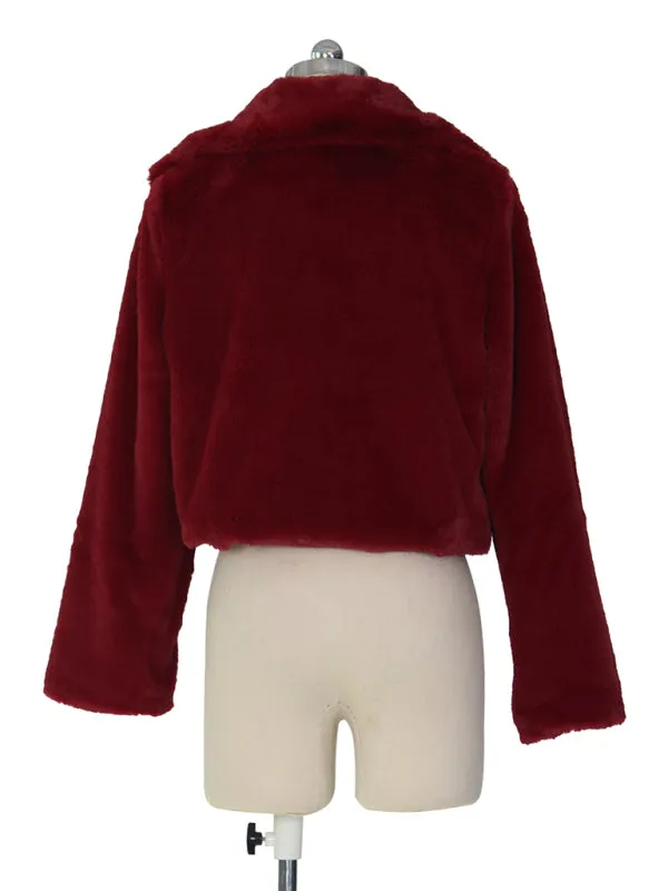 Cozy Open Front Crop Plush Jacket for Every Event