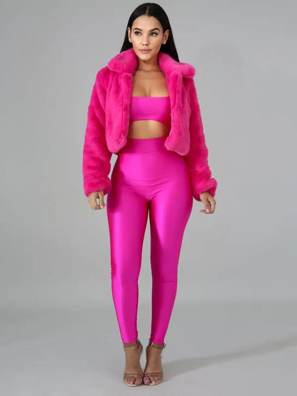 Cozy Open Front Crop Plush Jacket for Every Event