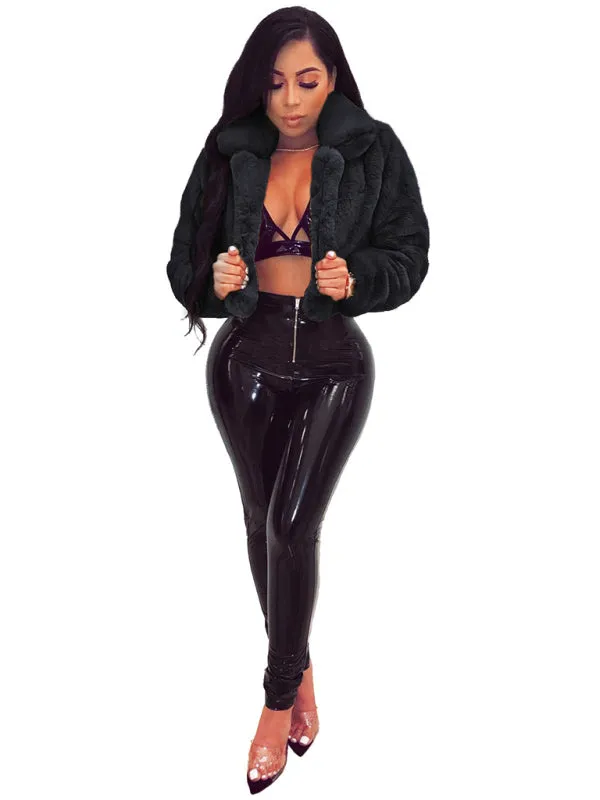 Cozy Open Front Crop Plush Jacket for Every Event