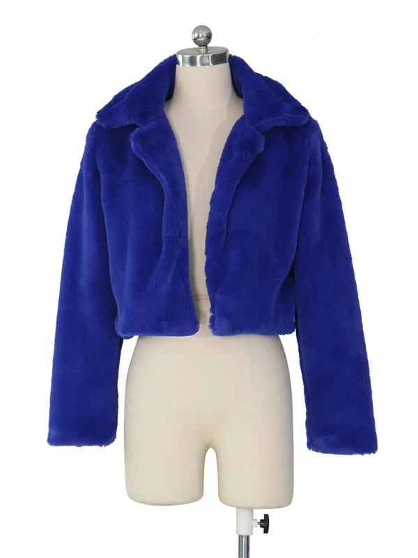 Cozy Open Front Crop Plush Jacket for Every Event