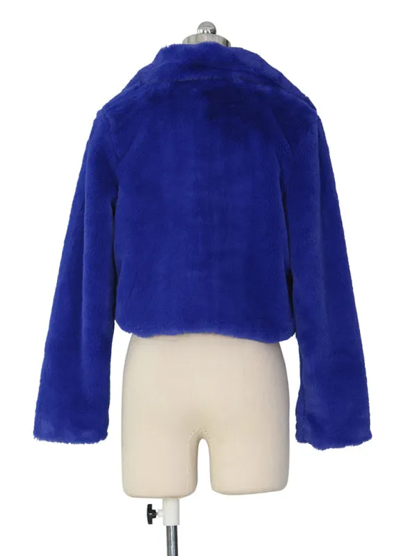 Cozy Open Front Crop Plush Jacket for Every Event
