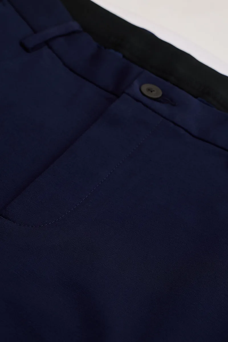 Dark Blue Stretch Slim Fit Trousers