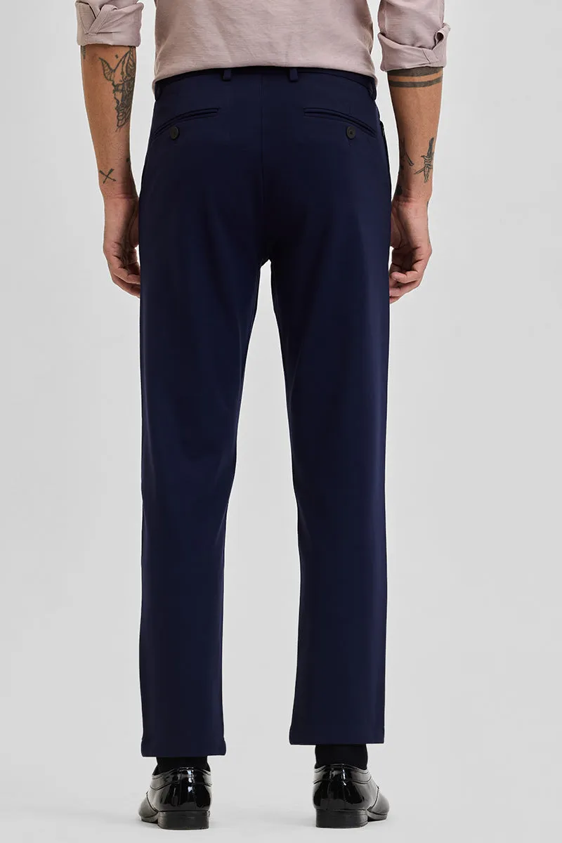 Dark Blue Stretch Slim Fit Trousers