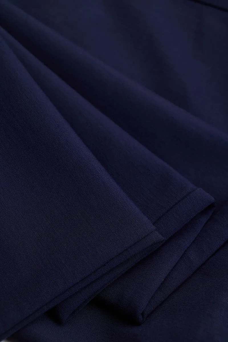 Dark Blue Stretch Slim Fit Trousers