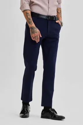 Dark Blue Stretch Slim Fit Trousers