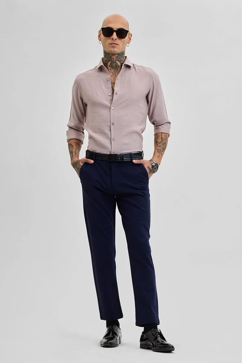 Dark Blue Stretch Slim Fit Trousers