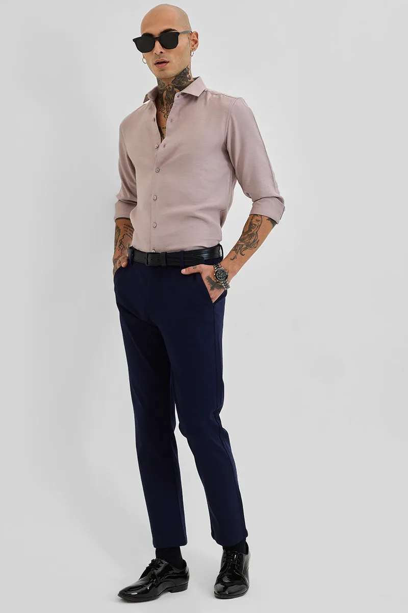 Dark Blue Stretch Slim Fit Trousers