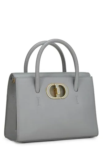 Dior,  Grey Grained Calfskin St Honoré Tote Medium, Blue