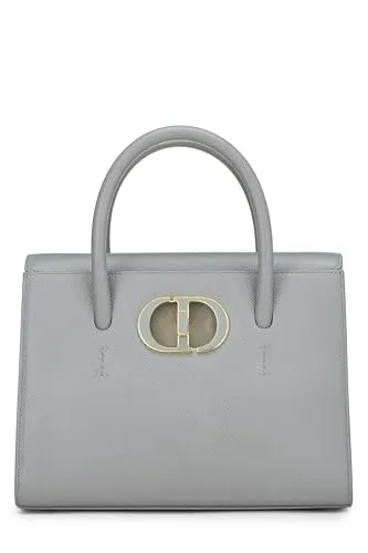 Dior,  Grey Grained Calfskin St Honoré Tote Medium, Blue