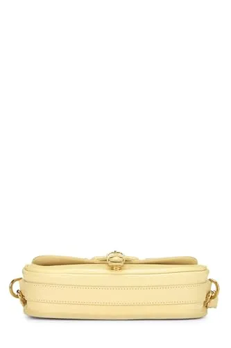 Dior,  Yellow Calfskin Bobby Flap East West, Yellow