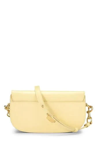 Dior,  Yellow Calfskin Bobby Flap East West, Yellow