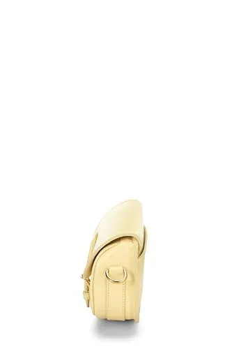 Dior,  Yellow Calfskin Bobby Flap East West, Yellow