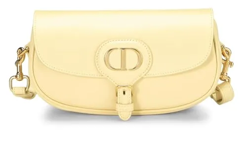 Dior,  Yellow Calfskin Bobby Flap East West, Yellow