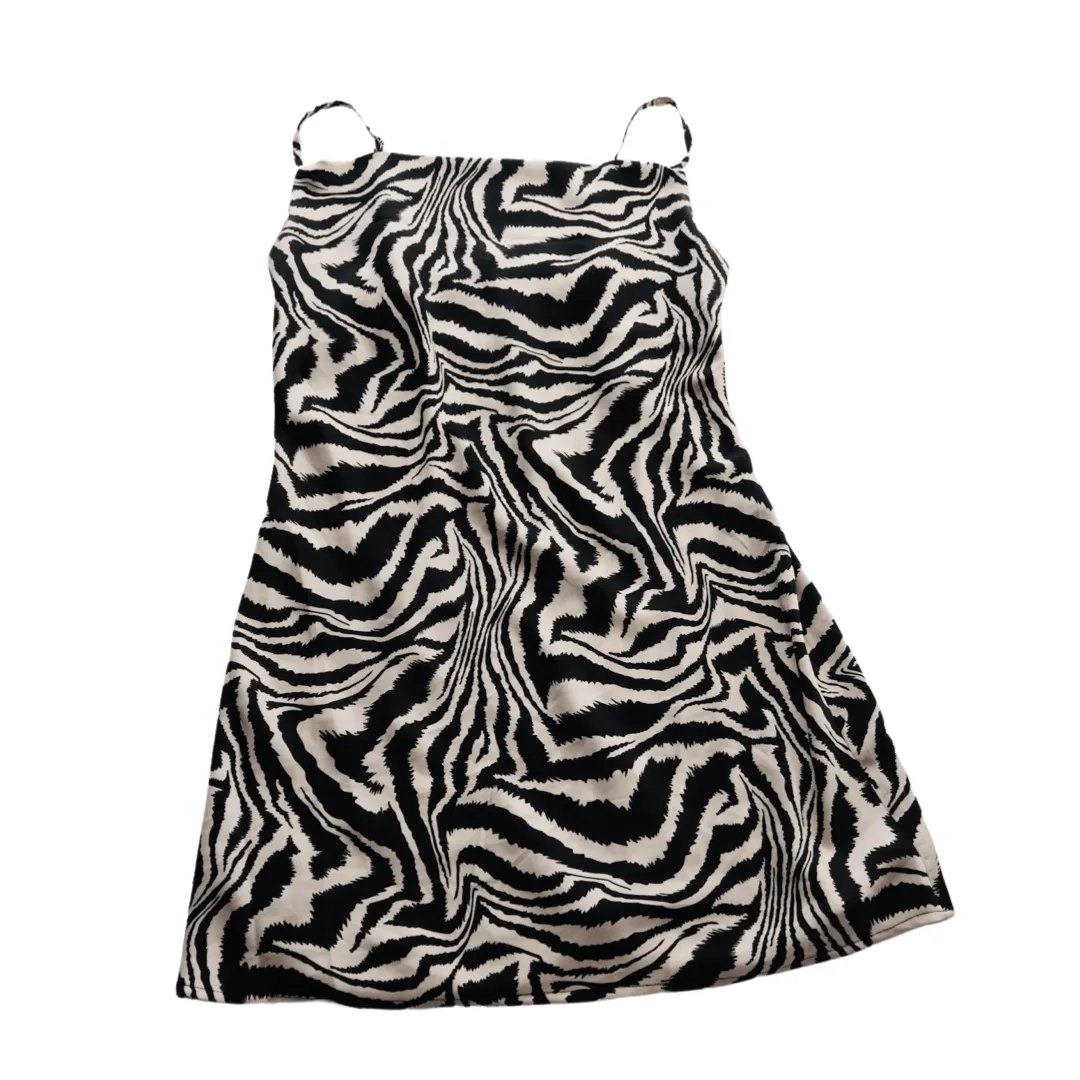 Effortless Zebra Printed Satin Dress