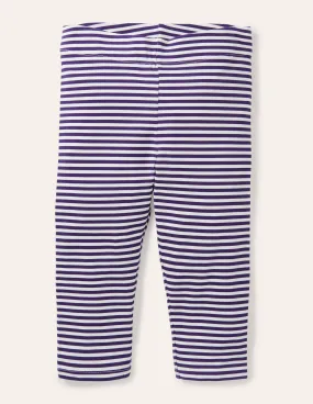 Fun Cropped Leggings-Indigo Navy/ White