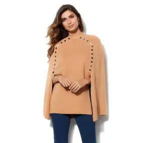 IMAN Runway Chic Luxurious Knit Draped Poncho