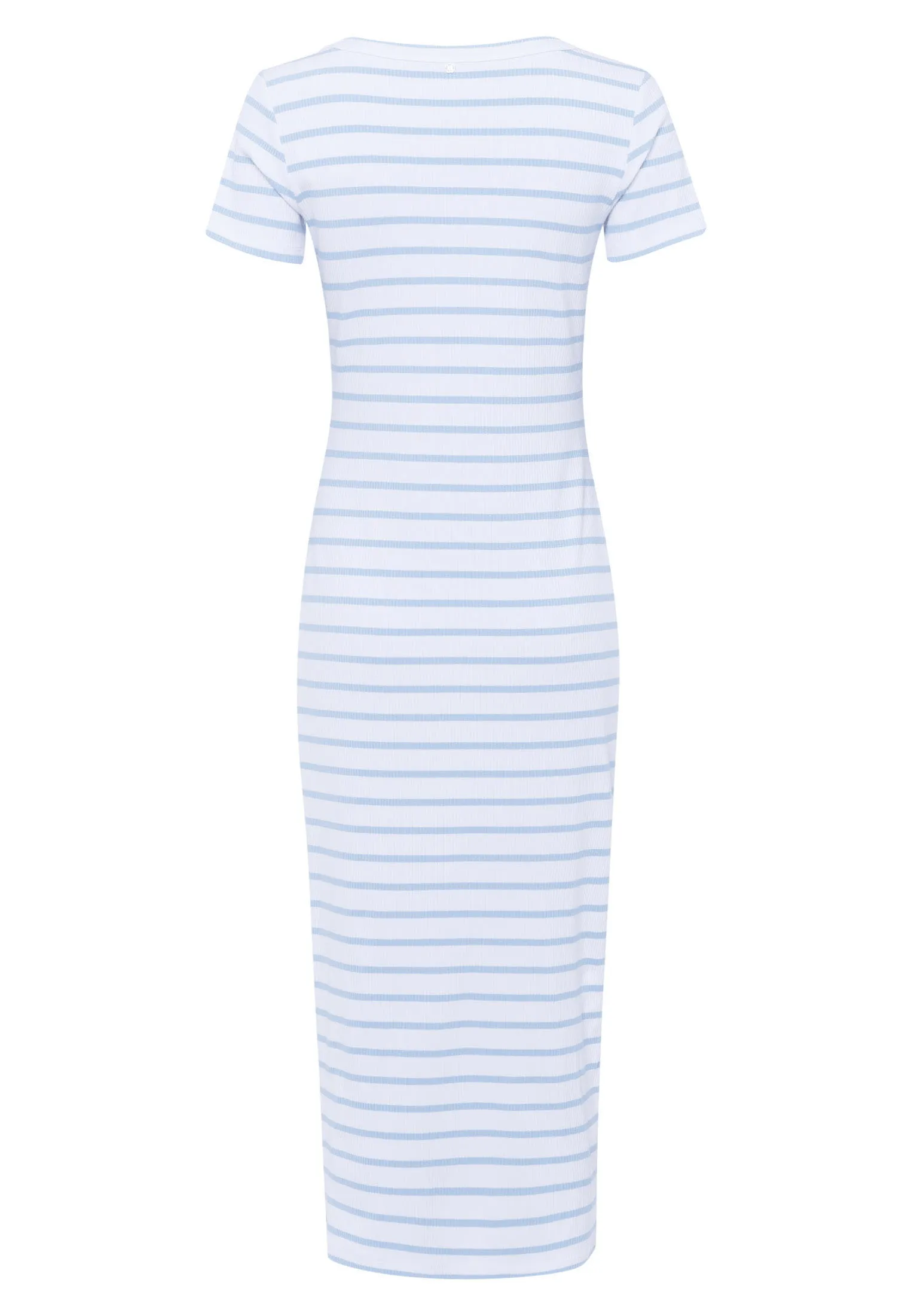 Jersey T-shirt Dress - White & Blue