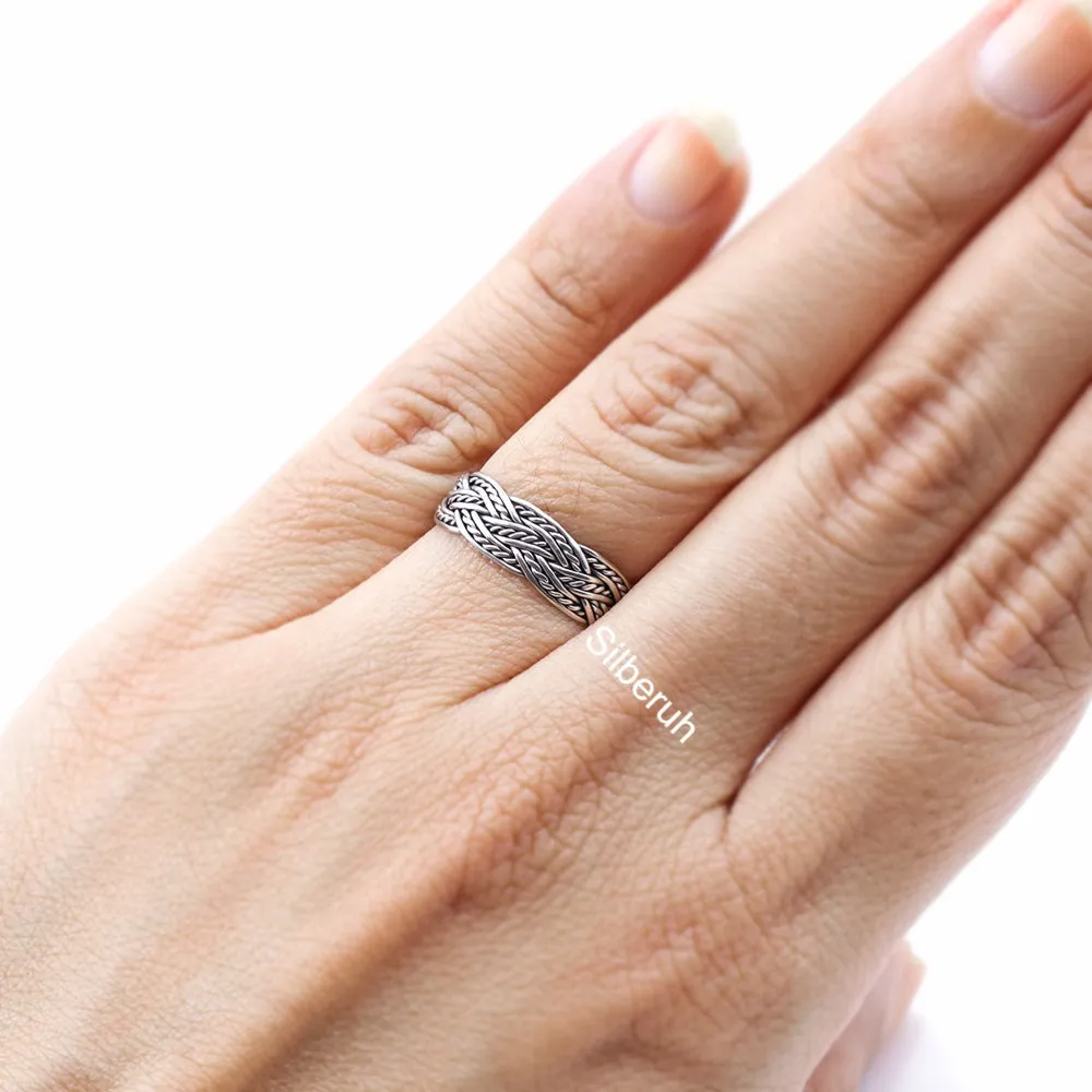 Knotted Silver Band Ring