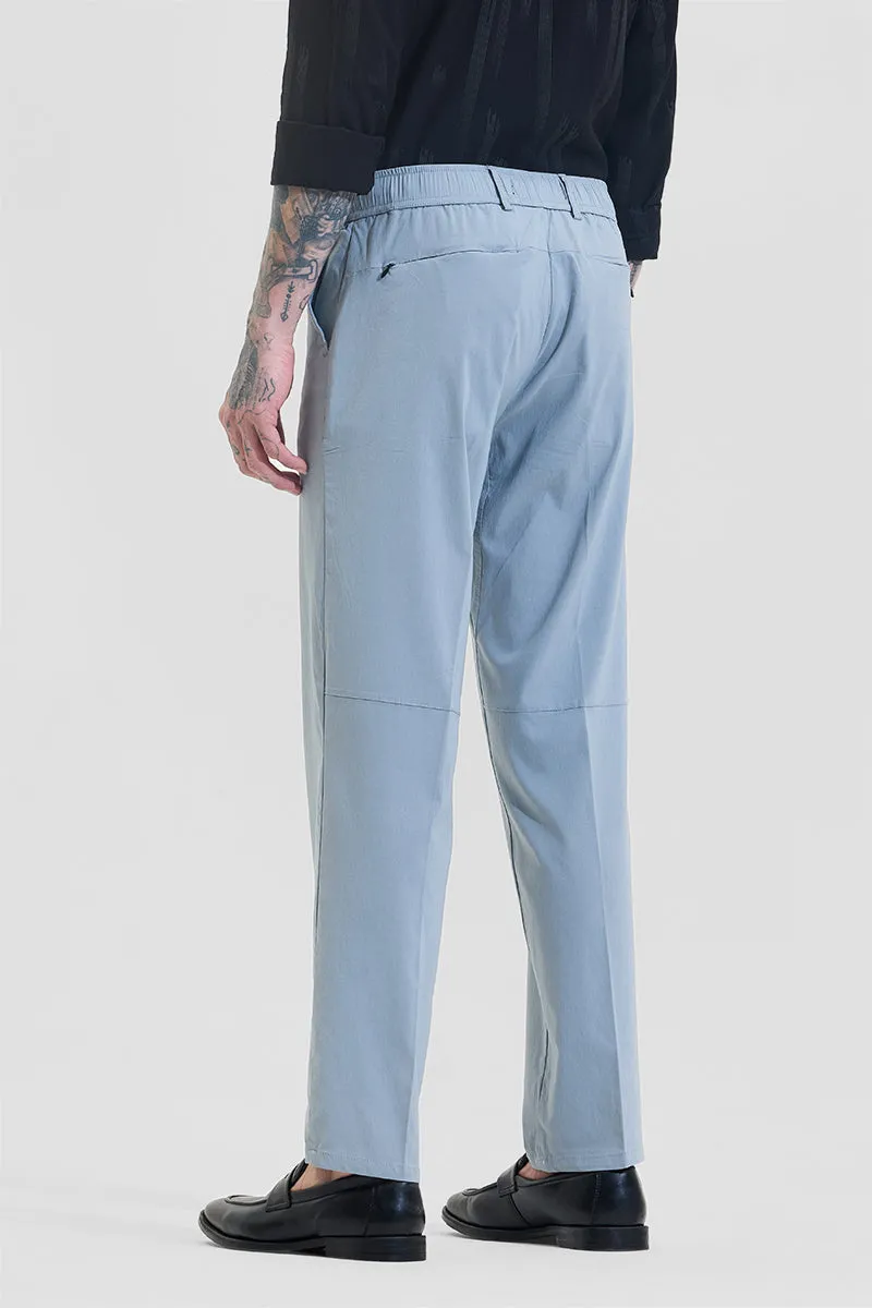 Light Blue Slim Fit Stretchable Trousers