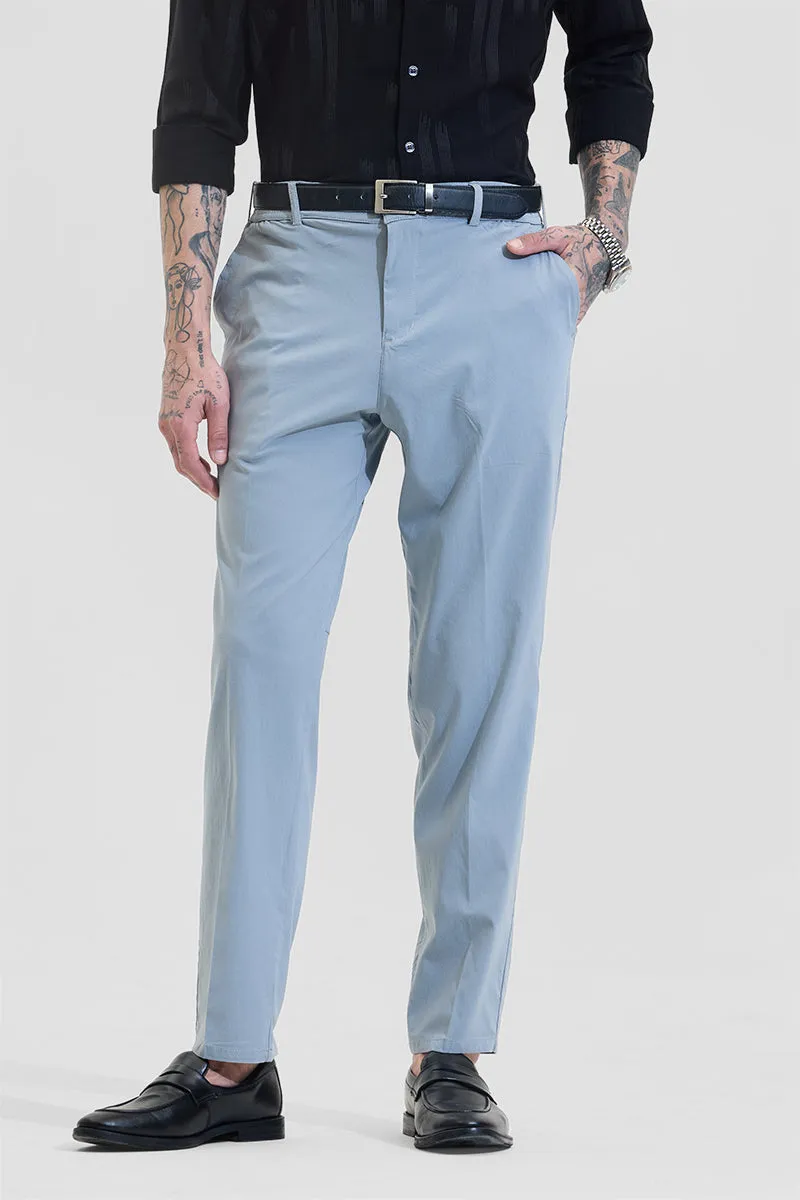 Light Blue Slim Fit Stretchable Trousers