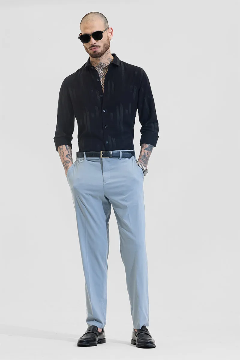 Light Blue Slim Fit Stretchable Trousers