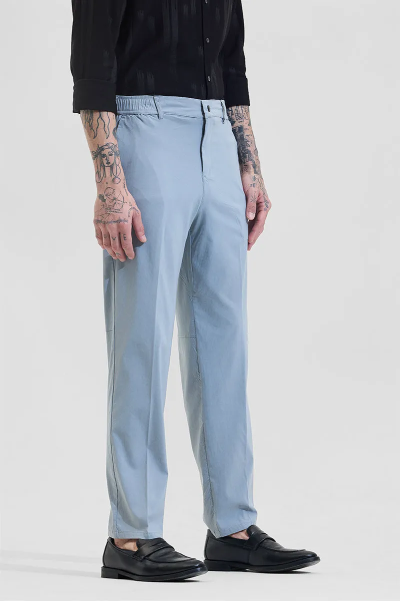 Light Blue Slim Fit Stretchable Trousers