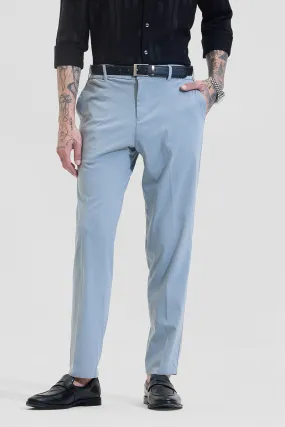 Light Blue Slim Fit Stretchable Trousers