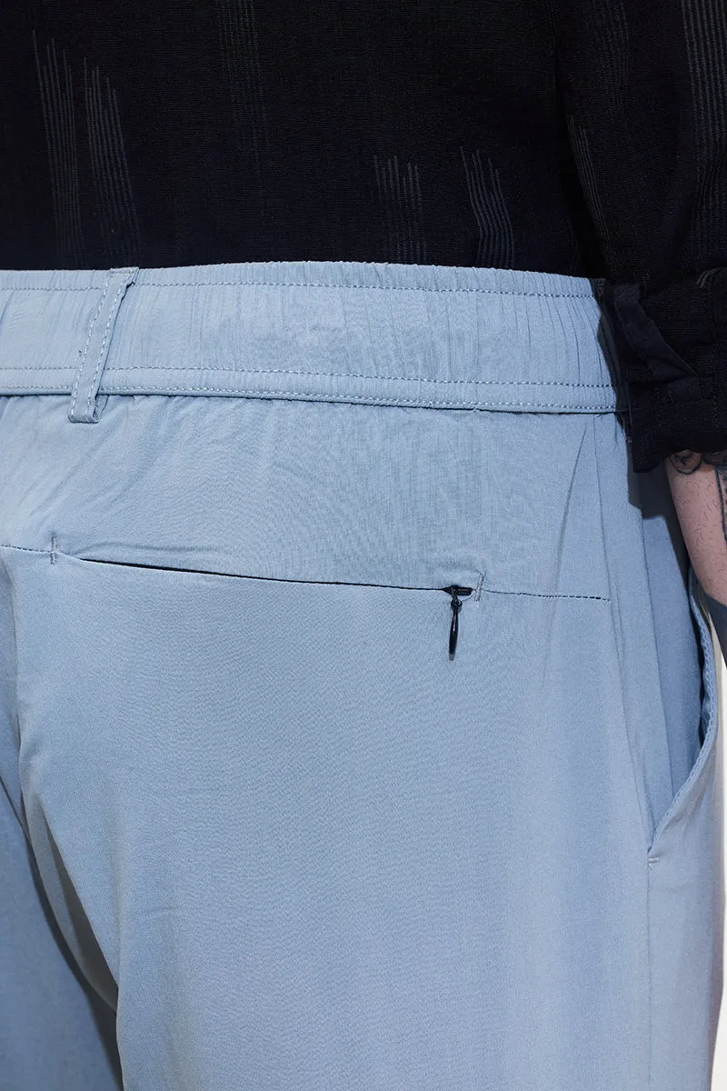Light Blue Slim Fit Stretchable Trousers