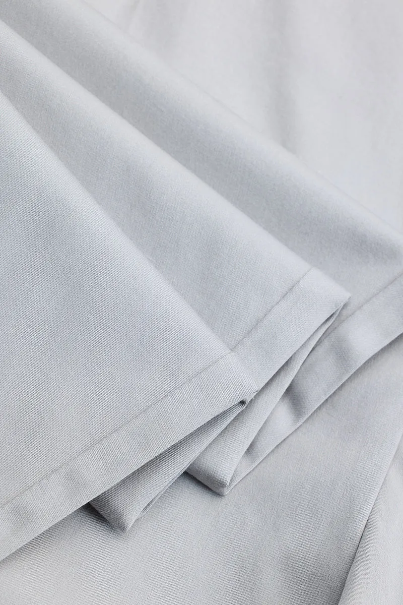 Light Grey Slim Fit Pleated Trousers