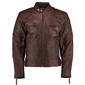 Mens David Beckham Stannard Vintage Brown Leather Jacket