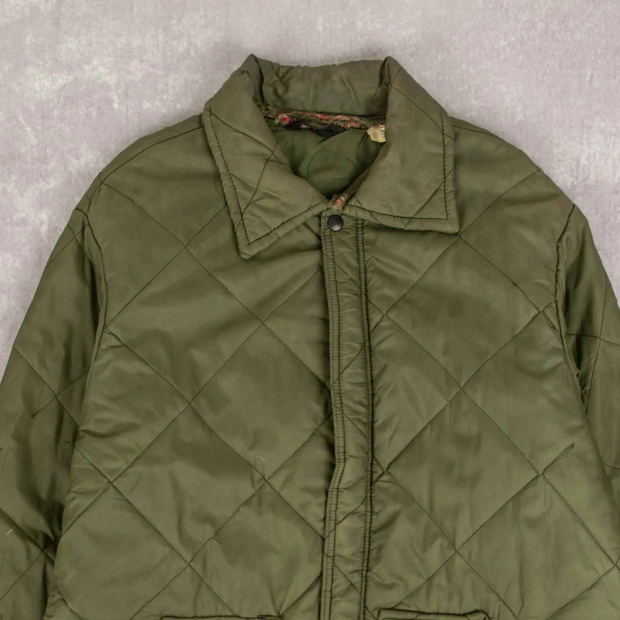 MEN'S VINTAGE 1970S QUILTED WORKWEAR JACKET - LARGE