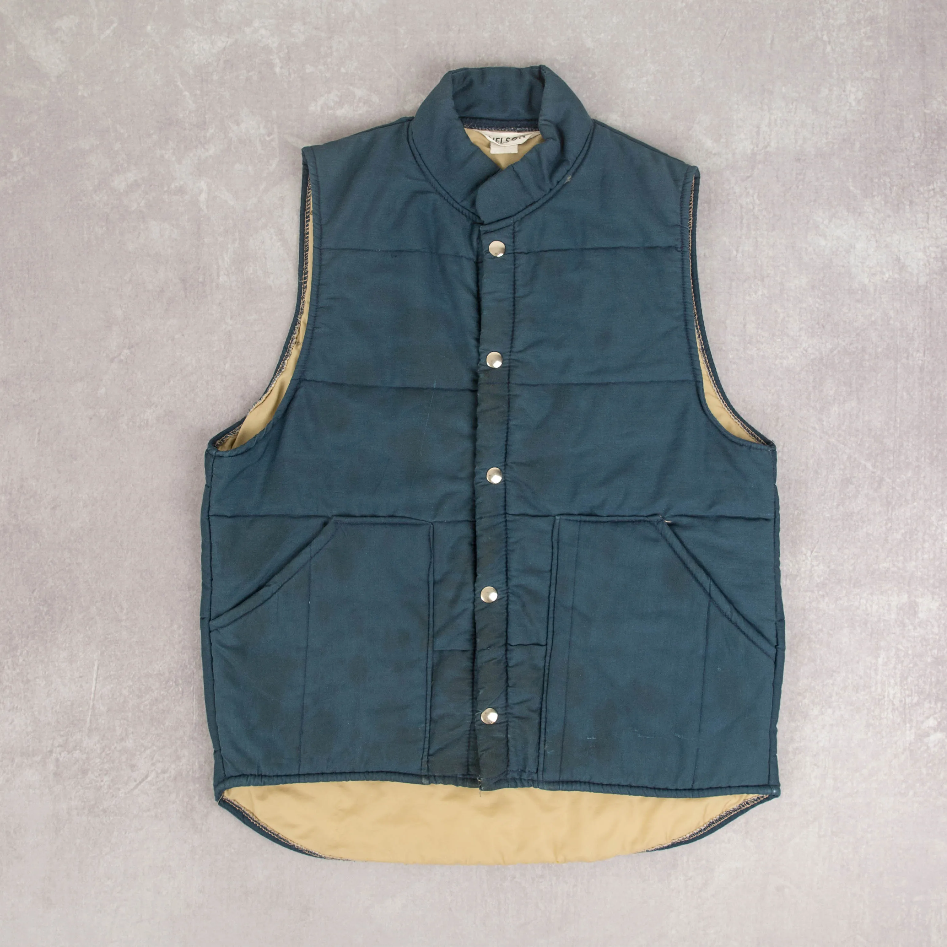 MEN'S VINTAGE 1980S QUILTED GILET JACKET - MEDIUM