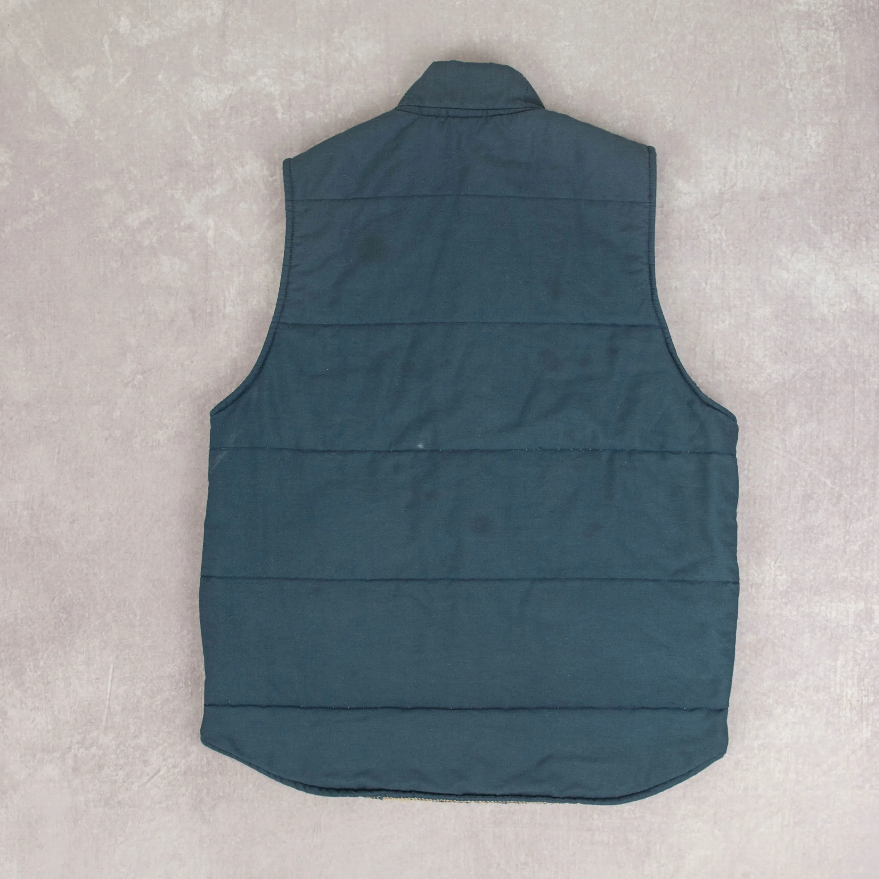 MEN'S VINTAGE 1980S QUILTED GILET JACKET - MEDIUM