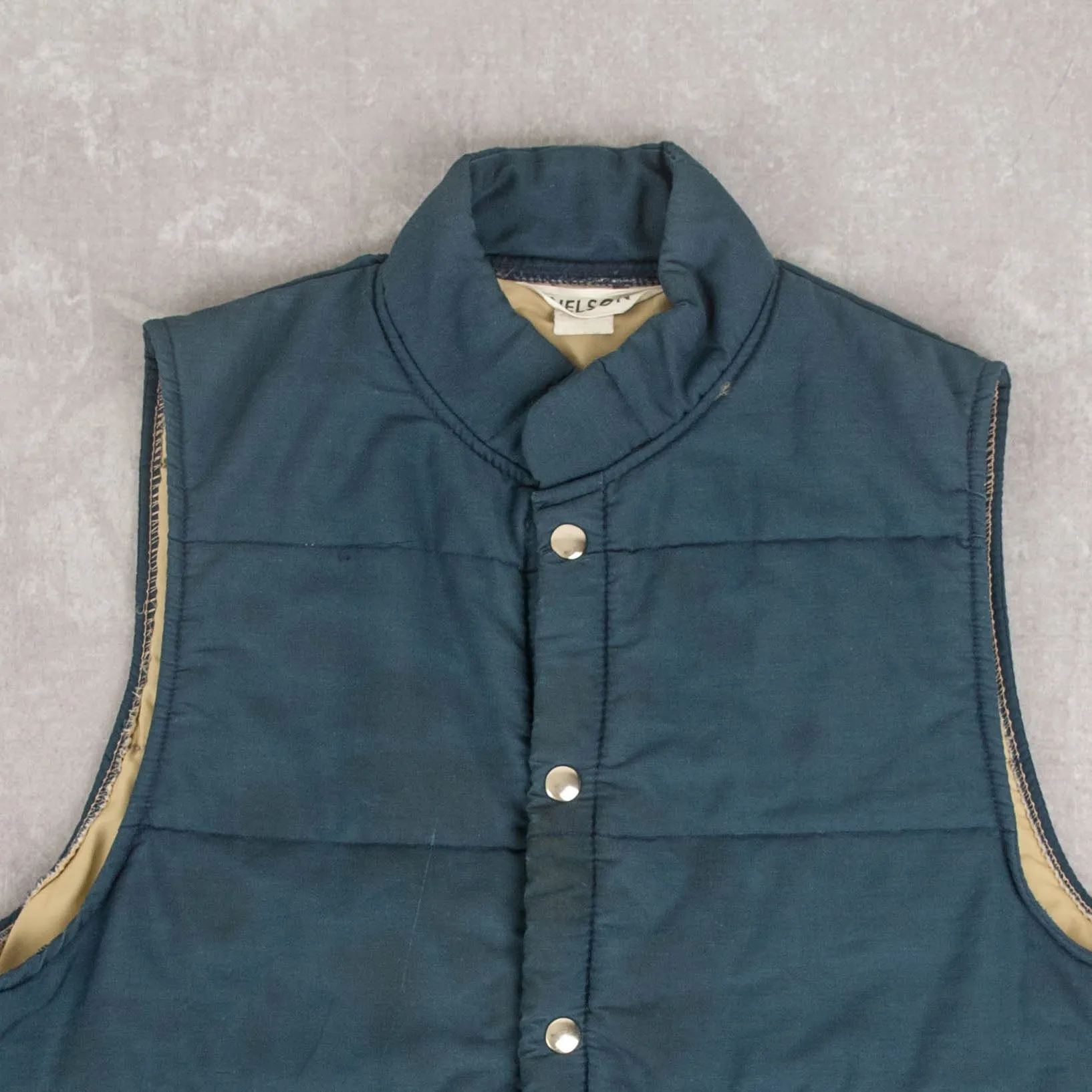 MEN'S VINTAGE 1980S QUILTED GILET JACKET - MEDIUM